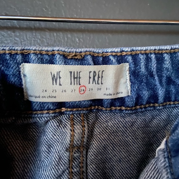 Free people denim zip up mini skirt size 28 - Picture 3 of 3